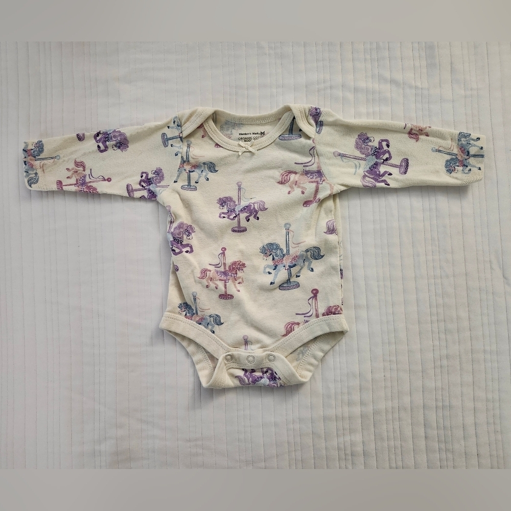 Carousel Print Baby Onesie